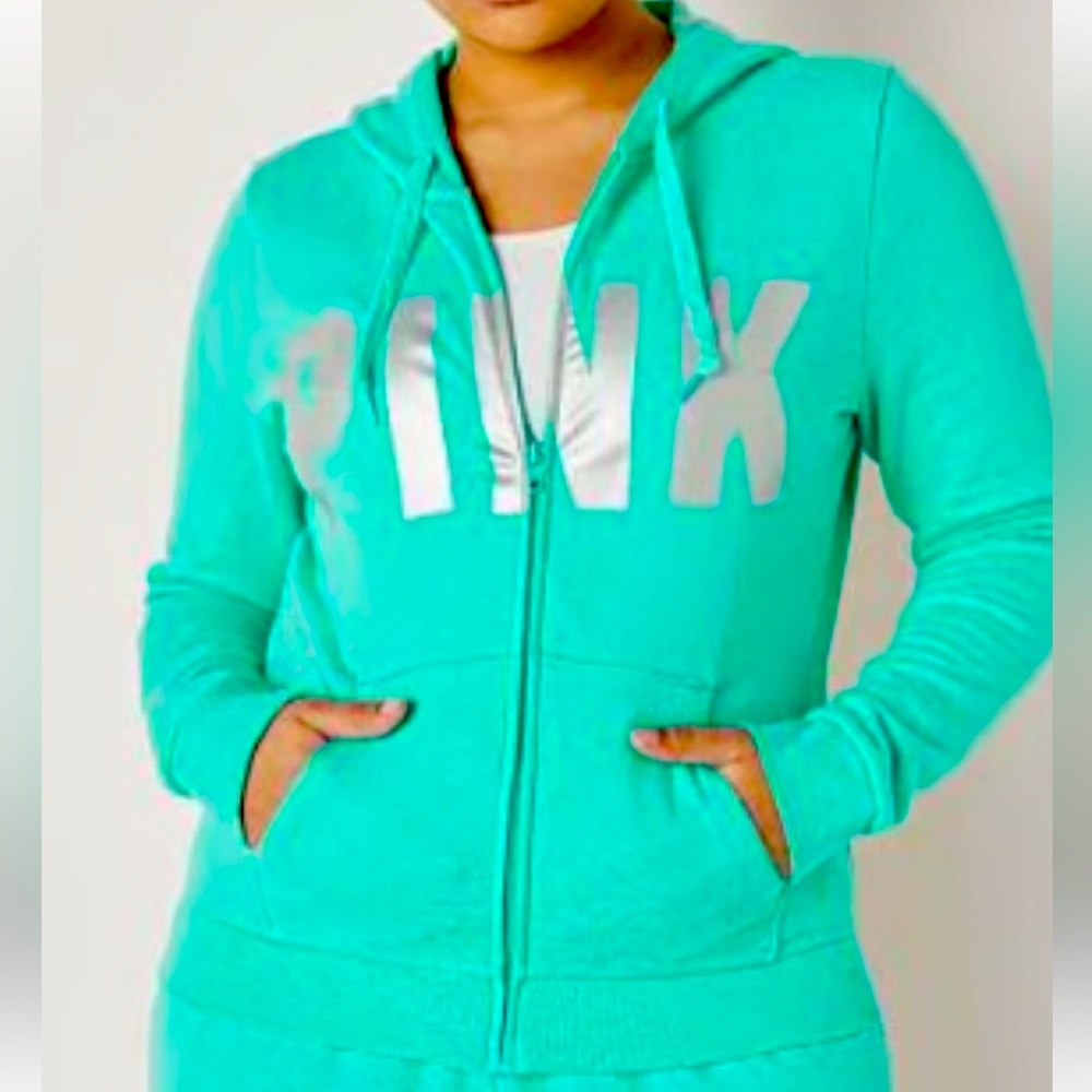 Pink Victoria’s Secret Teal Ice Fleece Zip